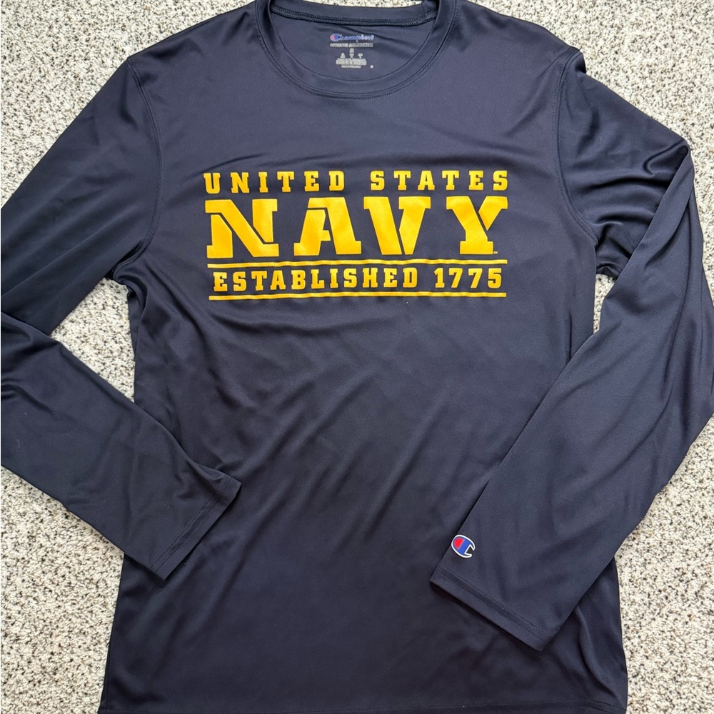 Champion Dark Blue Long Sleeve with Yellow Print